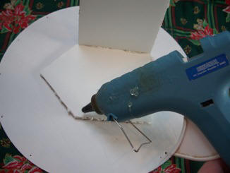 Hot glue the foam core to assemble your gingerbread house